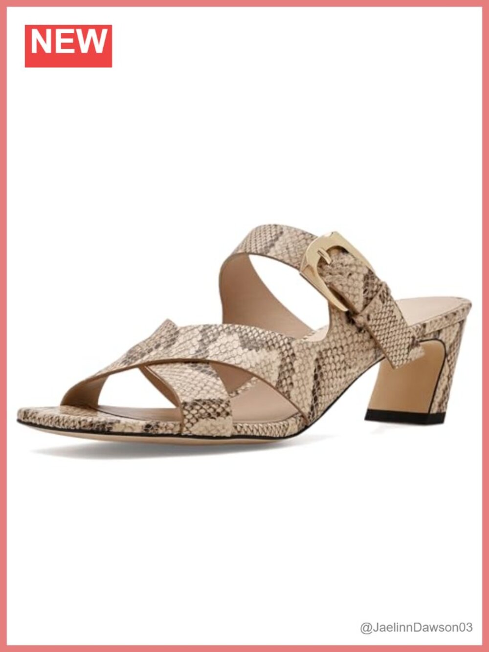 Leather Block Heel Slide Sandals Women Dressy Open Toe Slip On